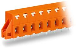 Wago PCB terminal block; push-button; 2.5 mm2; Pin spacing 7.62 mm; 2-pole; CAGE CLAMP®; clamping collar; 2, 50 mm2; orange (741-422)