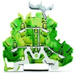 Wago Double-deck terminal block; 4-conductor ground terminal block; PE; with marker carrier; suitable for Ex e II applications; internal commoning; for DIN-rail 35 x 15 and 35 x 7.5; 2.5 mm2; Push-in CAGE