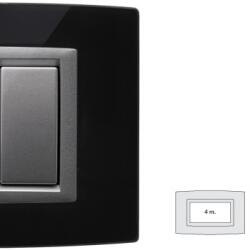 Master Placa Vitra negru pur, 4 module, mod comanda argintiu (33VT204)