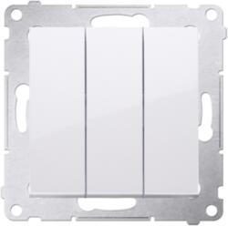 Simon Intrerupator triplu cu led 10A, 250V~, conectare rapida (fitinguri push-in), alb (SKDW31L.01/11)