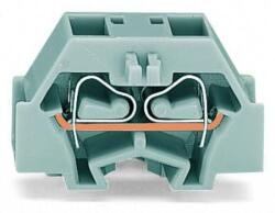 Wago 4-conductor terminal block; without push-buttons; with snap-in mounting foot; for plate thickness 0.6 - 1.2 mm; Fixing hole 3.5 mm Ø; 1.5 mm2; CAGE CLAMP®; 1, 50 mm2; green-yellow (260-347)