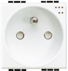 Bticino Priza 2P+T + martori luminosi LiVing Light - Conexiune cu surub - Alb - 2 module (N4144)