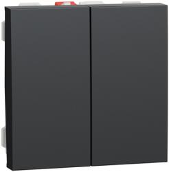 Schneider Buton dublu, New Unica, 1-pole 1-way, 10AX, 2 module, terminal fara suruburi, vopsit, IP4X, alb (NU321154)