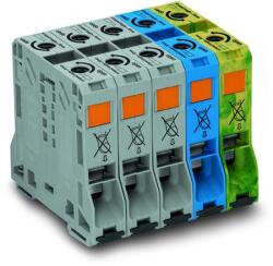 Wago Three phase set; with 50 mm2 high-current tbs; only for DIN 35 x 15 rail; copper; 50 mm2; POWER CAGE CLAMP; 50, 00 mm2; gray, blue, green-yellow (285-159)