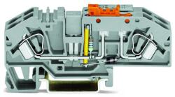 Wago Ground conductor disconnect terminal block; with test option; with orange disconnect link; 230 V; 6 mm2; CAGE CLAMP®; 6, 00 mm2; gray (282-639)