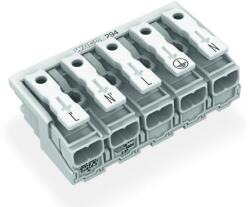 Wago Lighting connector; push-button, external; without ground contact; L´-N´-L-PE-N; 5-pole; Lighting side: for solid conductors; Inst. side: for all conductor types; max. 2.5 mm2; Surrounding air tempera