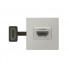 Legrand HDMI preterminated priza Mosaic - 2 module - aluminiu (079279L)