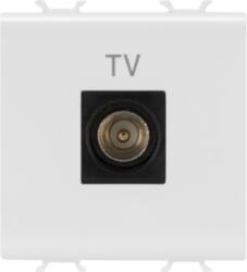 Gewiss COAXIAL TV Priza, CLASS A SHIELDING - IEC MALE CONNECTOR 9, 5mm - DIRECT - 2 MODULE - WHITE - CHORUS (GW10367)