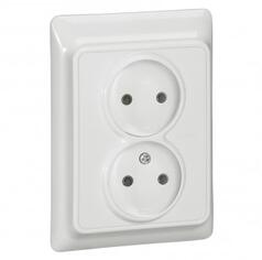 Legrand 2 x 2P priza Kaptika - flush mounting - 16 A 250 V~ - alb (782112)