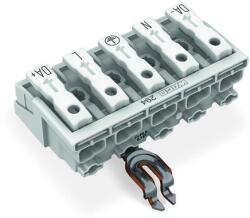 Wago Lighting connector; push-button, external; with angled snap-in ground contact; 5-pole; Lighting side: for solid conductors; Inst. side: for all conductor types; max. 2.5 mm2; Surrounding air temperatu