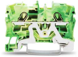 Wago 2-conductor ground terminal block; 4 mm2; suitable for Ex e II applications; side and center marking; for DIN-rail 35 x 15 and 35 x 7.5; Push-in CAGE CLAMP®; 4, 00 mm2; green-yellow (2004-1207)