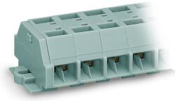 Wago 4-conductor terminal strip; 3-pole; without push-buttons; with snap-in mounting feet; for plate thickness 0.6 - 1.2 mm; Fixing hole 3.5 mm Ø; 2.5 mm2; CAGE CLAMP®; 2, 50 mm2; gray (261-253)