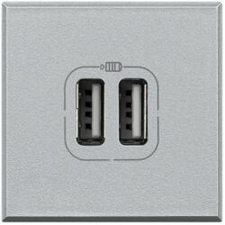 Bticino Incarcator USB dublu Axolute - 5 V - 230 V - Aluminiu - 2 module (HC4285C2)