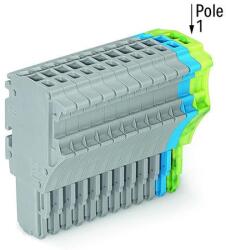 Wago 1-conductor female plug; 1.5 mm2; 14-pole; 1, 50 mm2; gray, blue, green-yellow (2020-114/000-038)