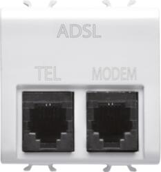 Gewiss Double Telephone Connector - Adsl Filter - Rj11 For Telephone/modem - 2 Modules - White - Chorus (gw10410)