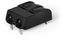 Wago THR PCB terminal block; push-button; 1.5 mm2; Pin spacing 6 mm; 2-pole; Push-in CAGE CLAMP®; in tape-and-reel packaging; 1, 50 mm2; black (2061-1662/998-404)