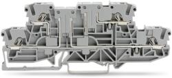 Wago Double-deck terminal block; 4-conductor through terminal block; for DIN-rail 35 x 15 and 35 x 7.5; 2.5 mm2; Push-in CAGE CLAMP®; 2, 50 mm2; gray (2002-2901)