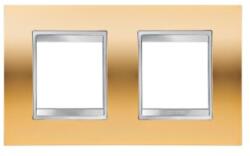 Gewiss Placa ornament CProiector HORUS LUX international - IN METALLISED TECHNOPOLYMER - 2+2 modul HORIZONTAL - GOLD - CProiector HORUS (GW16223MO)