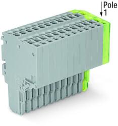Wago 2-conductor female connector; 1.5 mm2; 15-pole; 1, 50 mm2; gray, green-yellow (2020-215/000-036)