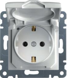Hager Priză SCHUKO, cu capac-alb (WL1150)