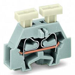 Wago 2-conductor terminal block; on both sides with push-button; with fixing flange; for screw or similar mounting types; Fixing hole 3.2 mm Ø; 2.5 mm2; CAGE CLAMP®; 2, 50 mm2; gray (261-301/341-000)