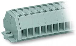 Wago 2-conductor terminal strip; 5-pole; without push-buttons; with snap-in mounting feet; for plate thickness 0.6 - 1.2 mm; Fixing hole 3.5 mm Ø; 1.5 mm2; CAGE CLAMP®; 1, 50 mm2; gray (260-155)