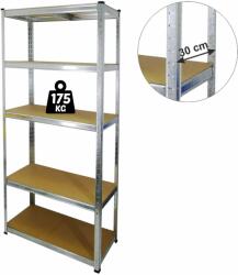 Fémpolc állvány - 5 szintes - fém - max 175 kg - 180 x 90 x 30 cm 10844 (10844)