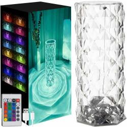  Rózsa hatású RGB LED-es lámpa - akkumulátoros - akril - USB DA01021 (DA01021)