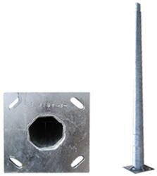 SV Stalp metalic octogonal cu flansa inaltime 4 metri (TRV-0.4M)