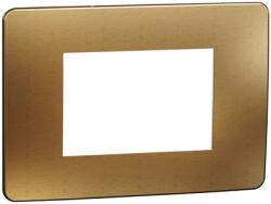 Schneider Placa ornament, Unica Studio Metal, 3 module, cupru sau alb (NU270357M)
