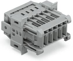 Wago 1-conductor male connector; Snap-in flange; 4 mm2; Pin spacing 5 mm; 6-pole; 4, 00 mm2; gray (769-606/006-000)