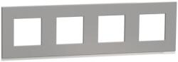 Schneider Placa ornament, Unica Pure, patru module, aluminiu (NU600880)