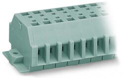 Wago 2-conductor terminal strip; 10-pole; without push-buttons; with snap-in mounting feet; for plate thickness 0.6 - 1.2 mm; Fixing hole 3.5 mm Ø; 4 mm2; CAGE CLAMP®; 4, 00 mm2; gray (262-160)