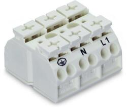 Wago 4-conductor chassis-mount terminal strip; suitable for Ex e II applications; 3-pole; PE-N-L1; without ground contact; for 3 mm ø screw and nut; 4 mm2; 4, 00 mm2; white (862-1603/999-950)