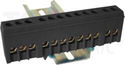 Tracon Baretă izolată (N/PE), culoare neagrăn230/400VAC, 63A, 6×9mm, 12P, IP20 (NPE-ZBK)