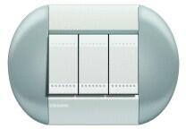 Bticino Placa ornament , 4 module, cenusiu, living light, BTICINO (LNB4804TS)