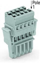 Wago 1-conductor female plug; Locking lever; 4 mm2; 6-pole; 4, 00 mm2; gray (769-106/021-000)