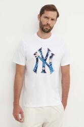 47 brand pamut póló MLB New York Yankees fehér, férfi, nyomott mintás, BB017TEMECH610503WW - fehér L