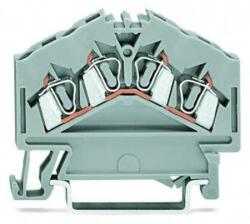Wago 4-conductor through terminal block; 2.5 mm2; center marking; for DIN-rail 35 x 15 and 35 x 7.5; CAGE CLAMP®; 2, 50 mm2; gray (280-646)