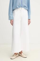 MM Max Mara Leisure nadrág női, fehér, magas derekú széles, 2516781037600 - fehér M