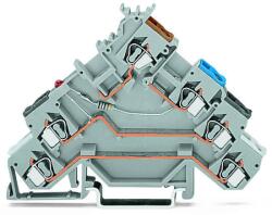 Wago 4-conductor sensor terminal block; LED (red); for NPN-(low-side) switching sensors; with colored conductor entries; 2.5 mm2; CAGE CLAMP®; 2, 50 mm2; gray (280-581/281-413)
