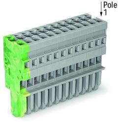 Wago 1-conductor female plug; 4 mm2; 15-pole; 4, 00 mm2; green-yellow, gray (769-115/000-037)