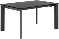 sømcasa Sötétszürke kerámia kihúzható étkezőasztal Somcasa Lisa 140/200 x 90 cm fekete alappal (00MS203268)