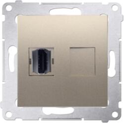 Simon Priza HDMI, gold mat metalic (SKDGHDMI.01/44)
