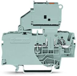 Wago 2-conductor fuse terminal block; with pivoting fuse holder; with end plate; for 5 x 20 mm miniature metric fuse; with blown fuse indication by LED; 30 - 65 V; for DIN-rail 35 x 15 and 35 x 7.5; 2.5 mm