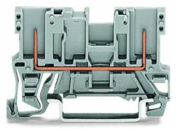 Wago 2-pin carrier terminal block; with shield contact; for DIN-rail 35 x 15 and 35 x 7.5; gray (769-221)