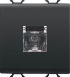 Gewiss INTERNATIONAL STANDARD TELEPHONE Priza - RJ11 - SCREW-ON TERMINALS - 2 MODULES - BLACK - CHORUS (GW12409)