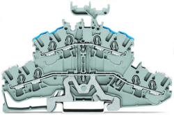Wago 4-conductor double deck terminal block; Shield/through terminal block; Shield/N; without marker carrier; Blue conductor entry upper deck; for DIN-rail 35 x 15 and 35 x 7.5; 2.5 mm2; Push-in CAGE CLAMP