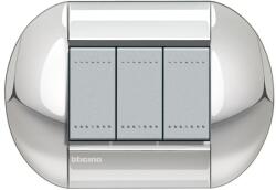 Bticino Placa ornament , 3 module, crom, living light, BTICINO (LNB4803CR)