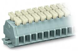 Wago 2-conductor terminal strip; 7-pole; on both sides with push-buttons; with snap-in mounting feet; for plate thickness 0.6 - 1.2 mm; Fixing hole 3.5 mm Ø; 2.5 mm2; CAGE CLAMP®; 2, 50 mm2; gray (261-157/